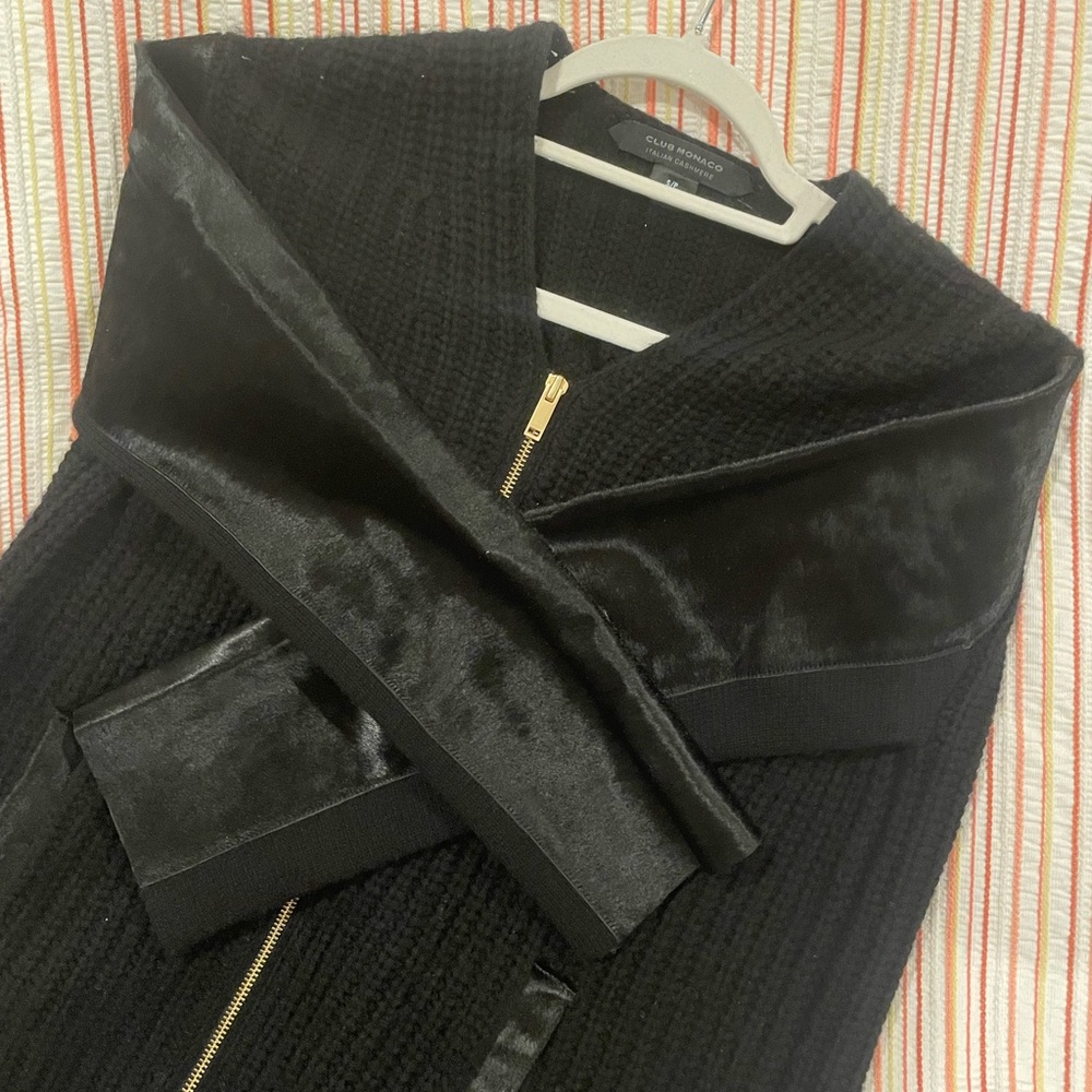 Suede and knit cashmere club Monaco sweater